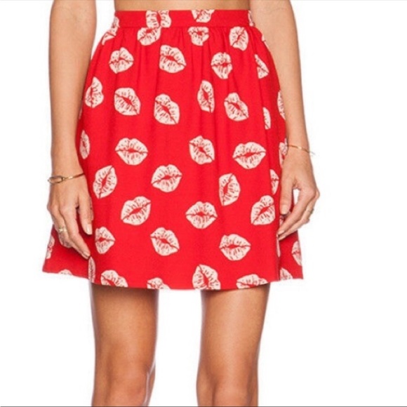 🎉HPx2🎉Sam Edelman Valentines Enchanted Kiss Red Jacquard Skirt IN REKI RED KISS - Picture 2 of 5